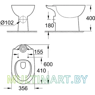 Унитаз Grohe Bau 39349000 картинка 2